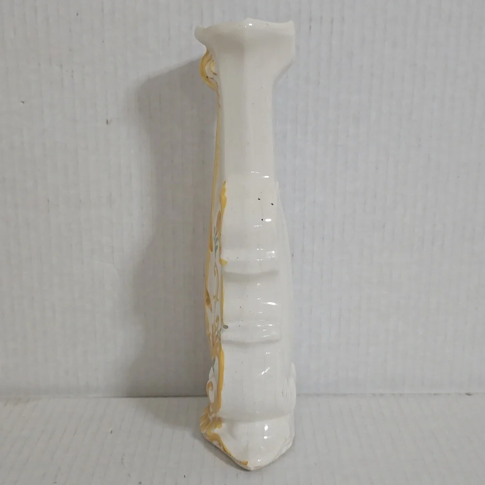 Vintage Hand Painted Cash Family Blue Ridge Pottery Violin Vase / Wall Pocket
